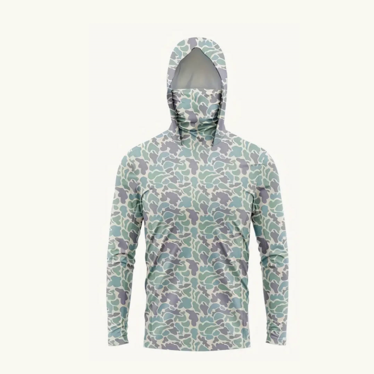 Hunting & Outdoor Supplies Carterton - Herren UPF50+ Sonnenschutz-Angelhoodie mit Gesichtsmaske, Tarnmuster,