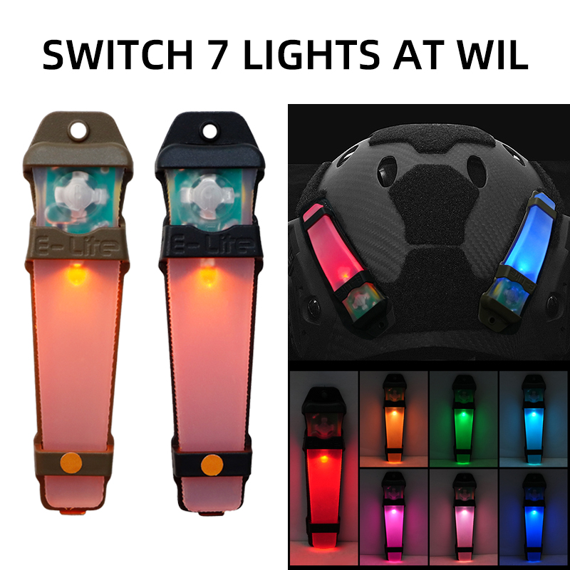Qc Hunting & Outdoor Sports Wantagh Ny - BOOIU Taktisches Helmlicht, siebenfarbiges Sicherheits-Blinklicht, Überlebenssignallicht,